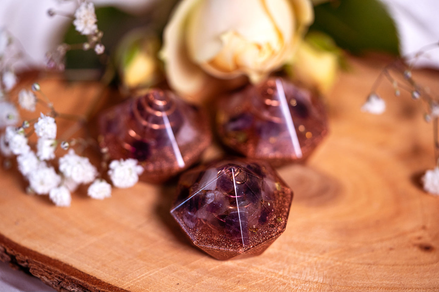 Mini Orgonit Diamant - Amethyst inkl. Spirale
