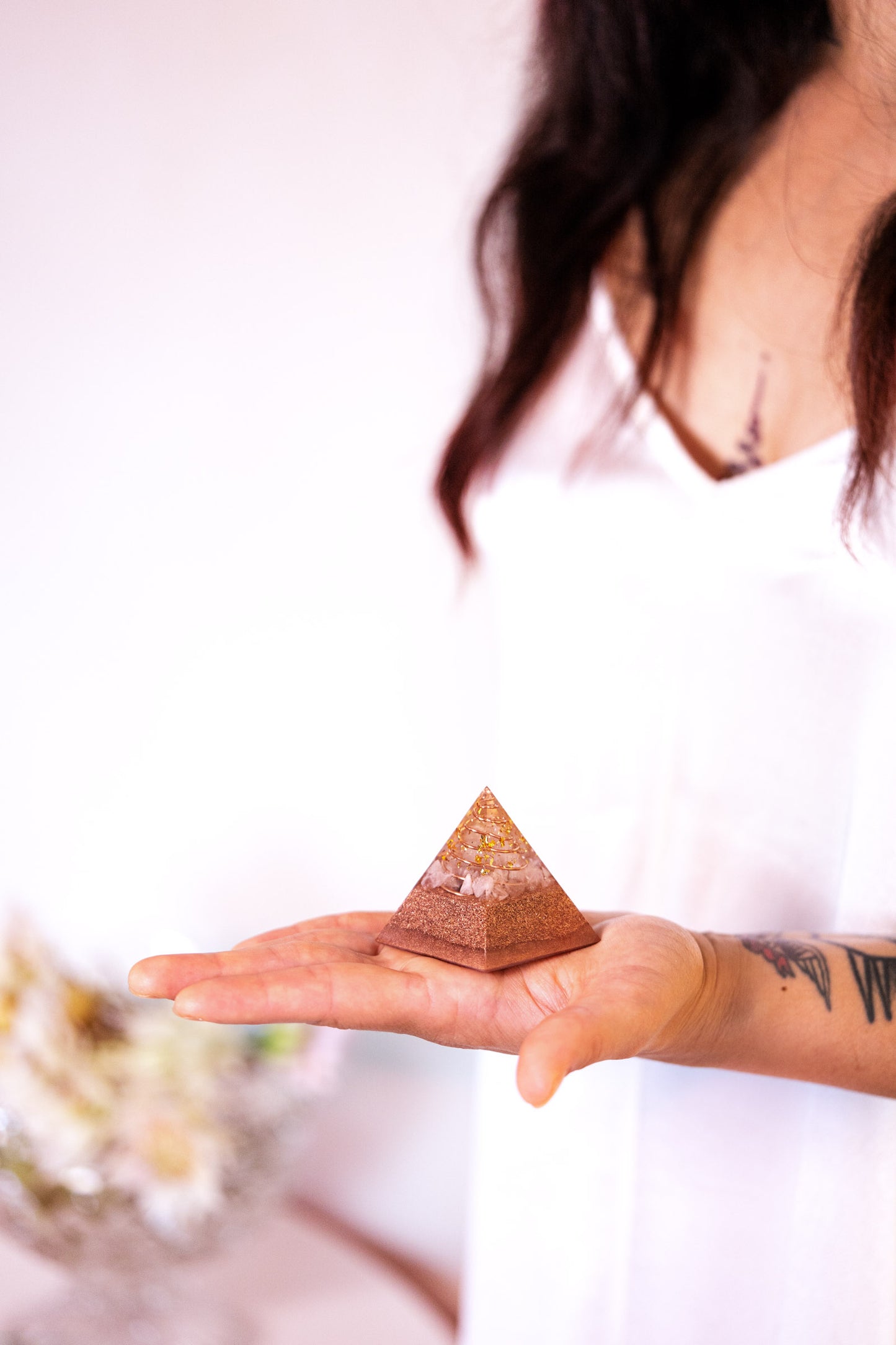 5x5cm Orgonitpyramide Harmonie&Balance inkl. Spirale