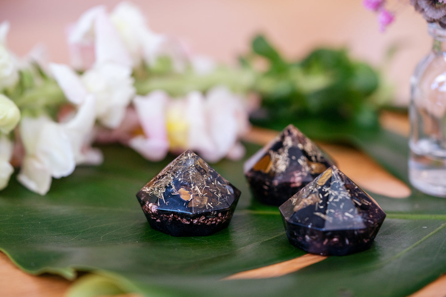 Mini Orgonit Diamant - Tigerauge inkl. Spirale