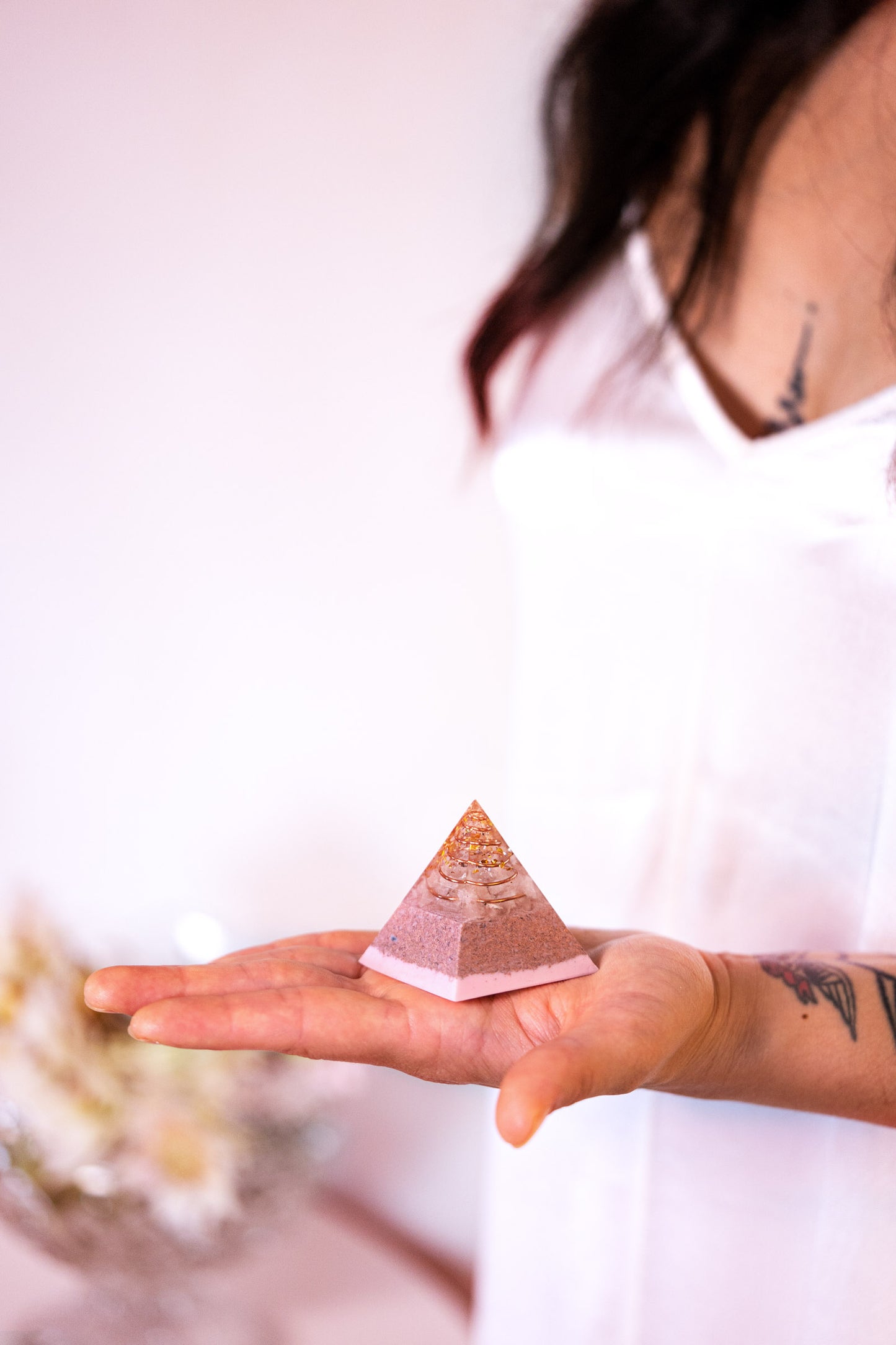 5x5cm Orgonitpyramide Harmonie&Balance inkl. Spirale